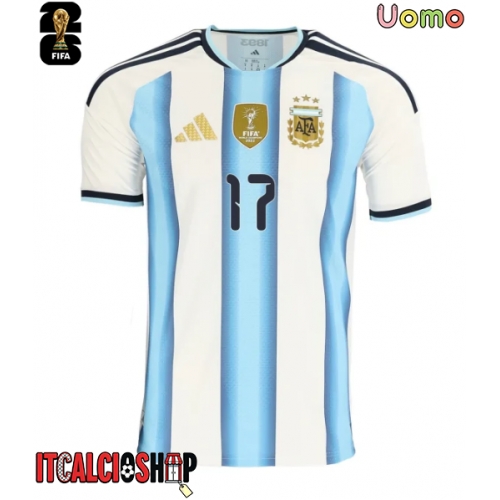 Argentina Giuliano Simeone #17 Prima Maglia Mondiali 2026 Manica Corta